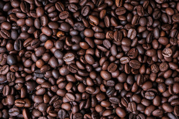 Roasted coffee beans for background