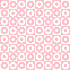 Flower Seamless pattern Pink and White