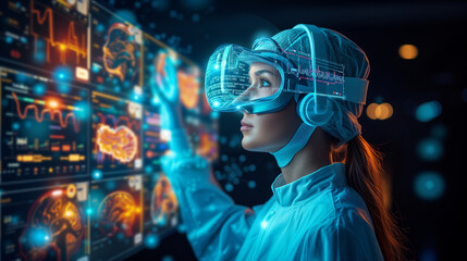 Female Healthcare Professional Using Virtual Reality Technology