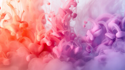 Fototapeta premium Vibrant Ink Drops in Water Creating Fluid Art