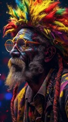 Colorful Art Featuring a Reggae Man