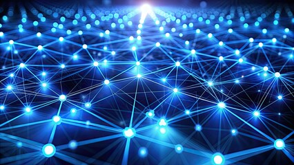 Fototapeta premium An abstract image of a networking background with glowing blue lights, technology, communication, internet, data