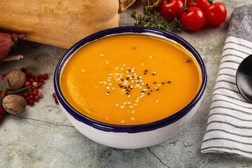 Vegetarian Pumpkin soup with spices
