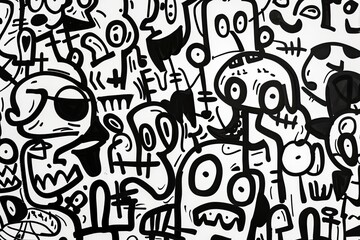 Abstract Black and White Doodle Art