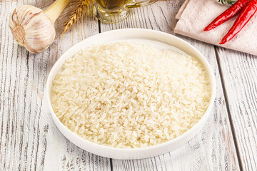 Dry Arborio rice for risotto