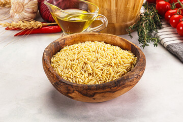 Italian raw dry pasta risoni