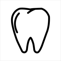 Healthy teeth, cute single vector icon illustration. Trendy line style isolated image.