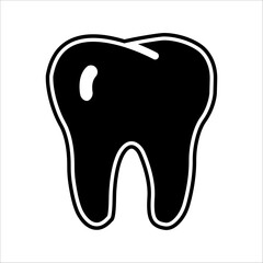 Healthy teeth, cute single vector icon illustration. Trendy line style isolated image.