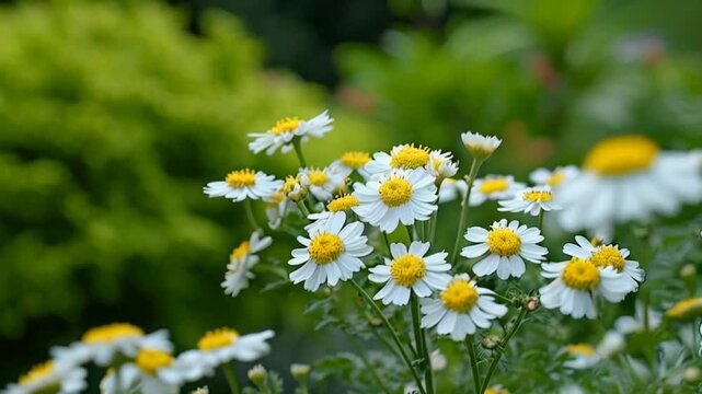Tanacetum Parthenium in Bloom