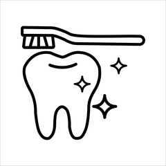 Shiny healthy tooth, cute vector icon illustration.