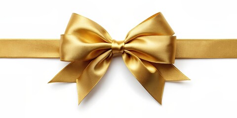 Fototapeta premium Simple gold bow with a satin ribbon , gold, bow, satin, ribbon, classy, elegant, gift wrap, decoration, shiny, luxury