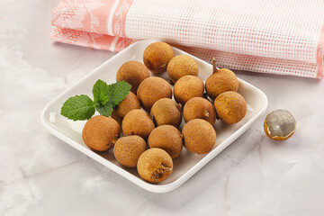 Tropical delicous fruit Longan heap