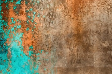 Rusty Wall Displaying Textured Blue and Brown Colors in an Urban Environment
