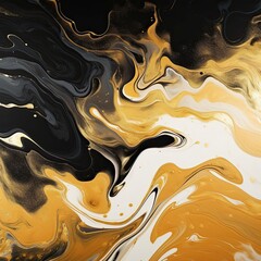 Abstract liquid gold design luxury wallpaper nature black brush oil modern paper splash painting