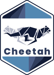 Cheetah logo, A very elegant cheetah flat logo in a cool pattern.