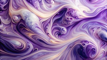 Close-up photo of lavender ink swirl abstract art with metallic highlights, lavender, ink, swirl, abstract, art
