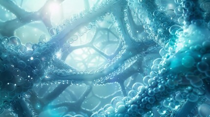 Obraz premium futuristic city where advanced technology manages diabetes, visualizing the molecular changes in the human body 