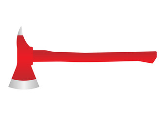 Fire Axe. Firefighter Axe. Vector Illustration Isolated on White Background.