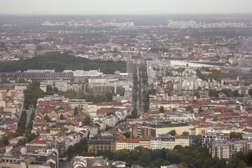 Berlin Aerial: Kurfürstendamm and Cityscape including Tiergarten in West Berlin
