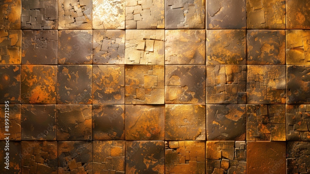 Poster illuminated old tiles creating abstract background