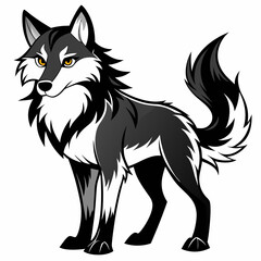 Wolf Silhouette Vector Illustration 