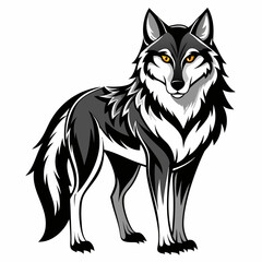 Wolf Silhouette Vector Illustration 