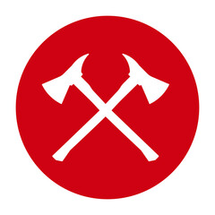 Fire Axe Sign Symbol. Firefighter Axe. Vector Illustration.