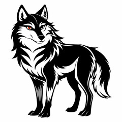 Wolf  Silhouette Vector Illustration
