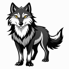 Wolf  Silhouette Vector Illustration
