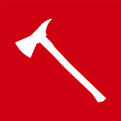 Fire Axe Sign Symbol. Firefighter Axe. Vector Illustration.