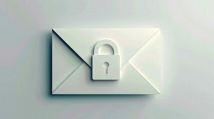 Minimalist Secure Email Icon with Lock

