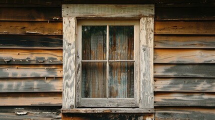 Wooden framed window in a weatherboard wall