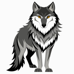 Wolf  Silhouette Vector Illustration
