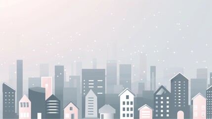 Fototapeta premium Modern pink and grey geometric abstract illustration in real estate business theme.
