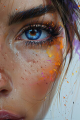 beautiful woman close view