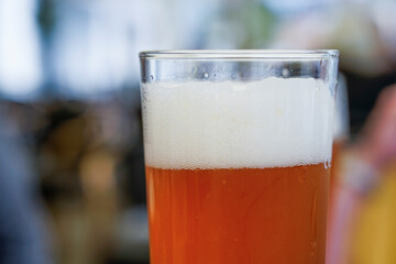Wheat beer in beer garden 