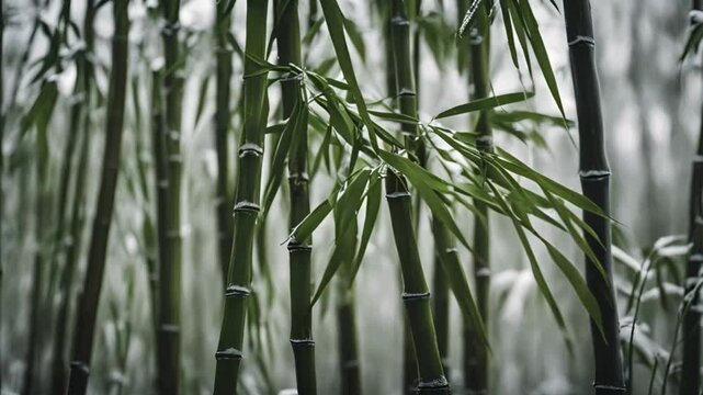 Bamboo forest in the winter