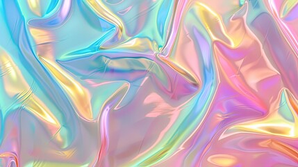 Obraz premium Hologram texture. Gradient abstract background. Holographic rainbow foil. Light metal pastel pattern. Iridescent foil effect texture. Pearlescent gradient 
