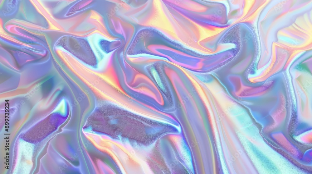 Poster hologram texture. gradient abstract background. holographic rainbow foil. light metal pastel pattern