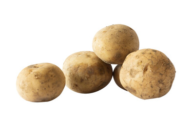 potatoes isolated on white background