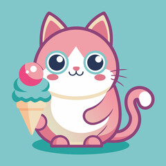 Cute cat Vector illustration