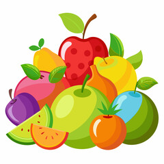 Fruits  Silhouette Vector illustration