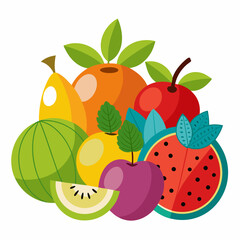 Fruits  Silhouette Vector illustration