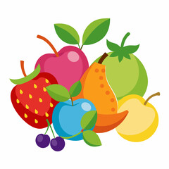 Fruits  Silhouette Vector illustration