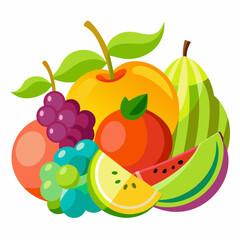 Fruits  Silhouette Vector illustration