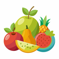 Fruits  Silhouette Vector illustration