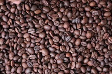 Roasted coffee beans for background