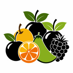 Fruits  Silhouette Vector illustration