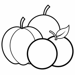 Fruits  Silhouette Vector illustration