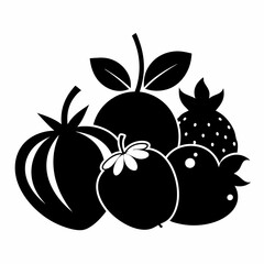Fruits  Silhouette Vector illustration